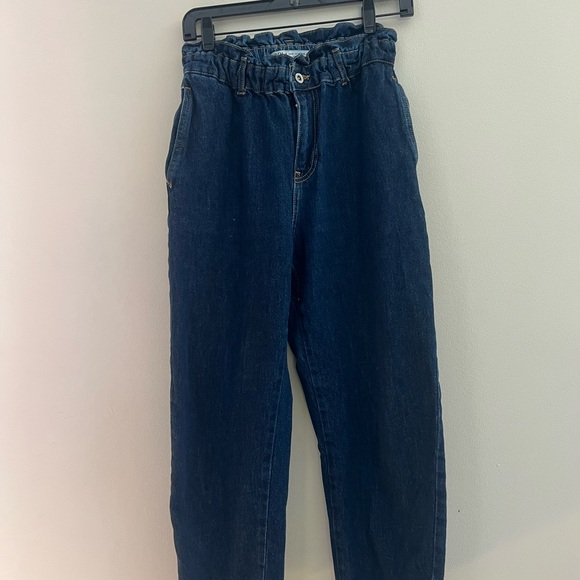 Zara Women's Blue high waisted paperbag Jeans - Picture 4 of 12